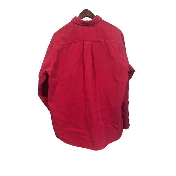 Vintage J. Crew Oarsman Corduroy Button Up Shirt Men's Large Red Y2K Preppy - Picture 2 of 13